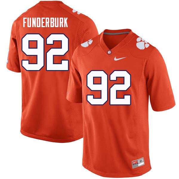 Men #92 Daniel Funderburk Clemson Tigers College Football Jerseys Sale-Orange